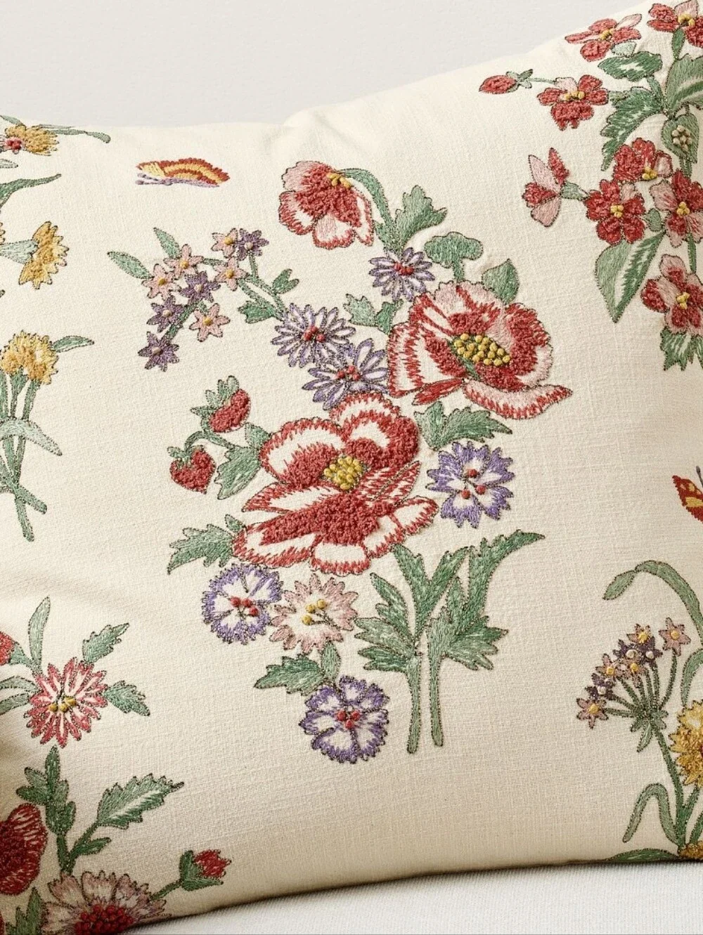 Pottery Barn Felicity Floral Embroidered Pillow Cover New With Tags